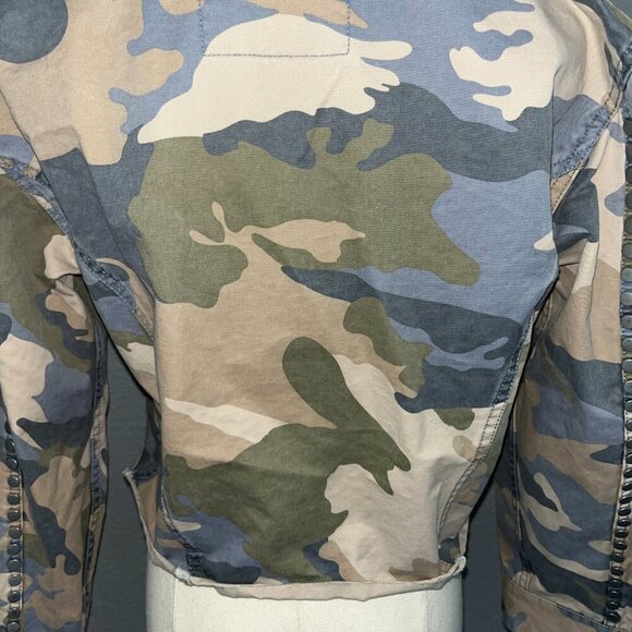 ZADIG & VOLTAIRE CAMO CAMOUGLAGE STUDDED CROPPED ARMY MILITAYRY JACKET -EUC - XS - Picture 10 of 16